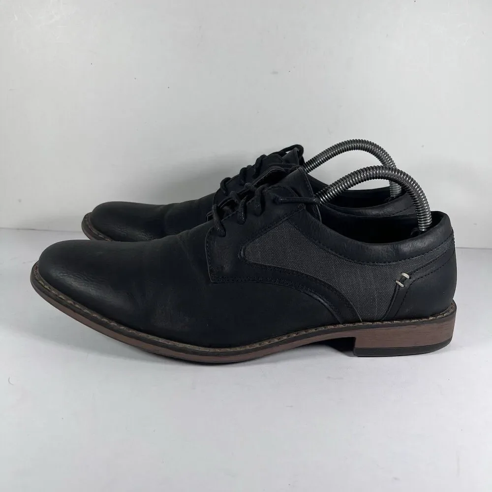 Perry Ellis Portfolio Thom Wide Black Lace Up Dress Shoes Men's Size 8.5 2W